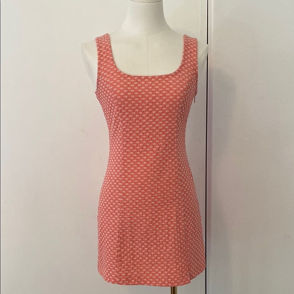 Urban Outfitters Folly Pink Floral Fitted Notched Mini Dress Size Small - Picture 2 of 12
